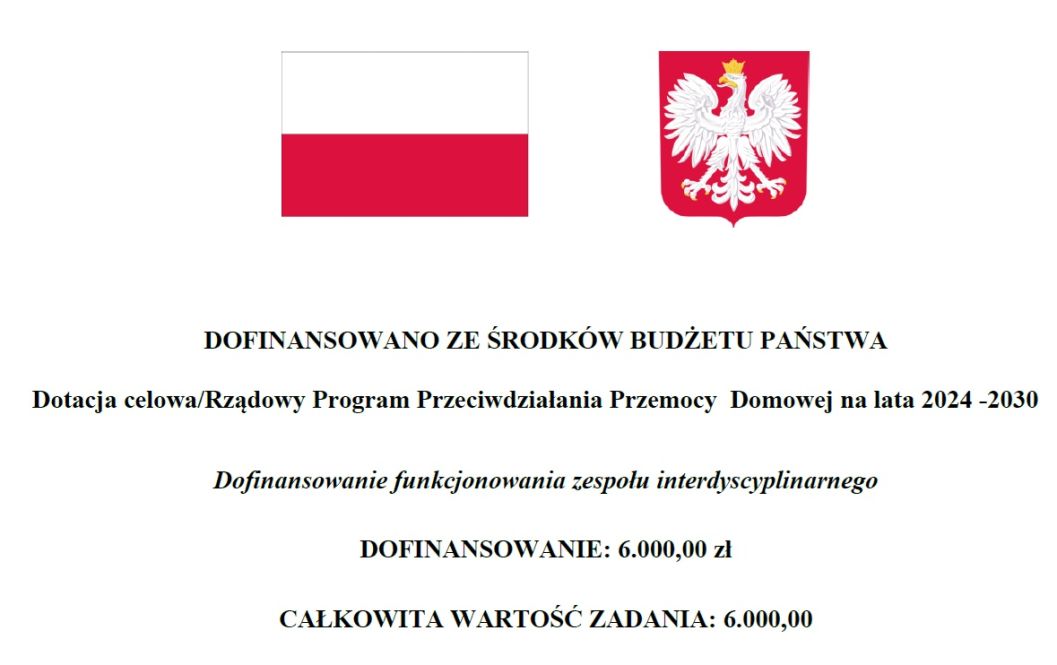 Dotacja celowa/Rządowy Program Przeciwdziałania Przemocy Domowej na lata 2024 -2030