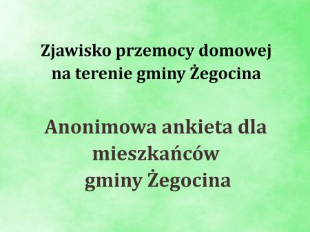 Anonimowa ankieta dla mieszkańców gminy Żegocina