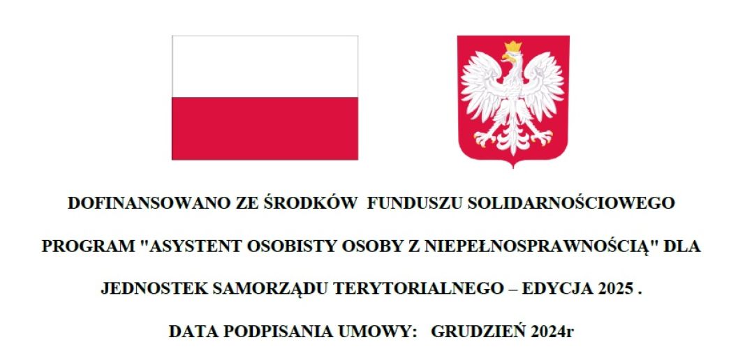 DOFINANSOWANO ZE ŚRODKÓW FUNDUSZU SOLIDARNOŚCIOWEGO